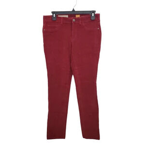Anthropologie Pilcro &‎ The Letterpress Serif Deep Red Corduroy Skinny Pants 28